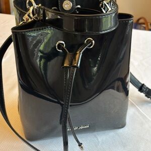 Sassy Jones Black Patent Leather Shoulder Bag with and SJ Duster Bag